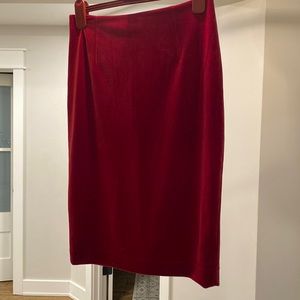 WHBM Crimson Velvet Skirt, Size 6